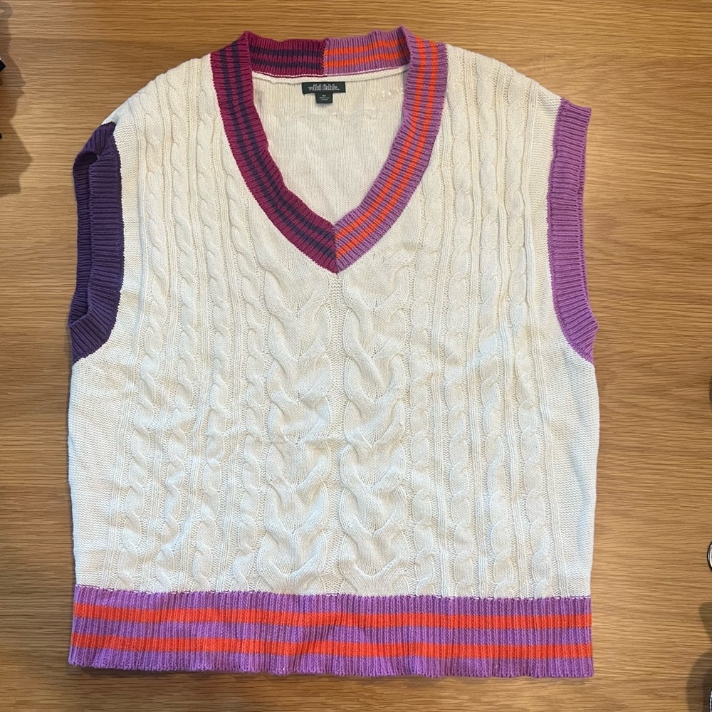 purple and orange vest